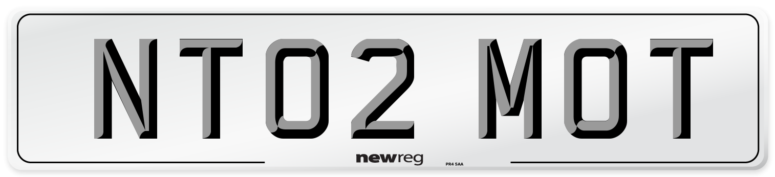 NT02 MOT Number Plate from New Reg